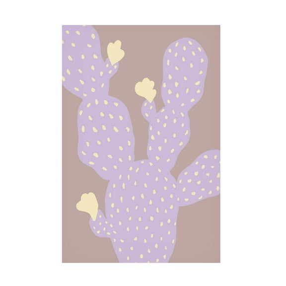 Canvas Wall Art - Pictufy Studio 'Lilac Cactus' Wall Art for Living Room, Bedroom, or Office Décor by Trademark Fine Art - 12 x 19 Inches