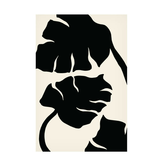 Canvas Wall Art - Pictufy Studio 'Monstera Black' Wall Art for Living Room, Bedroom, or Office Décor by Trademark Fine Art - 12 x 19 Inches