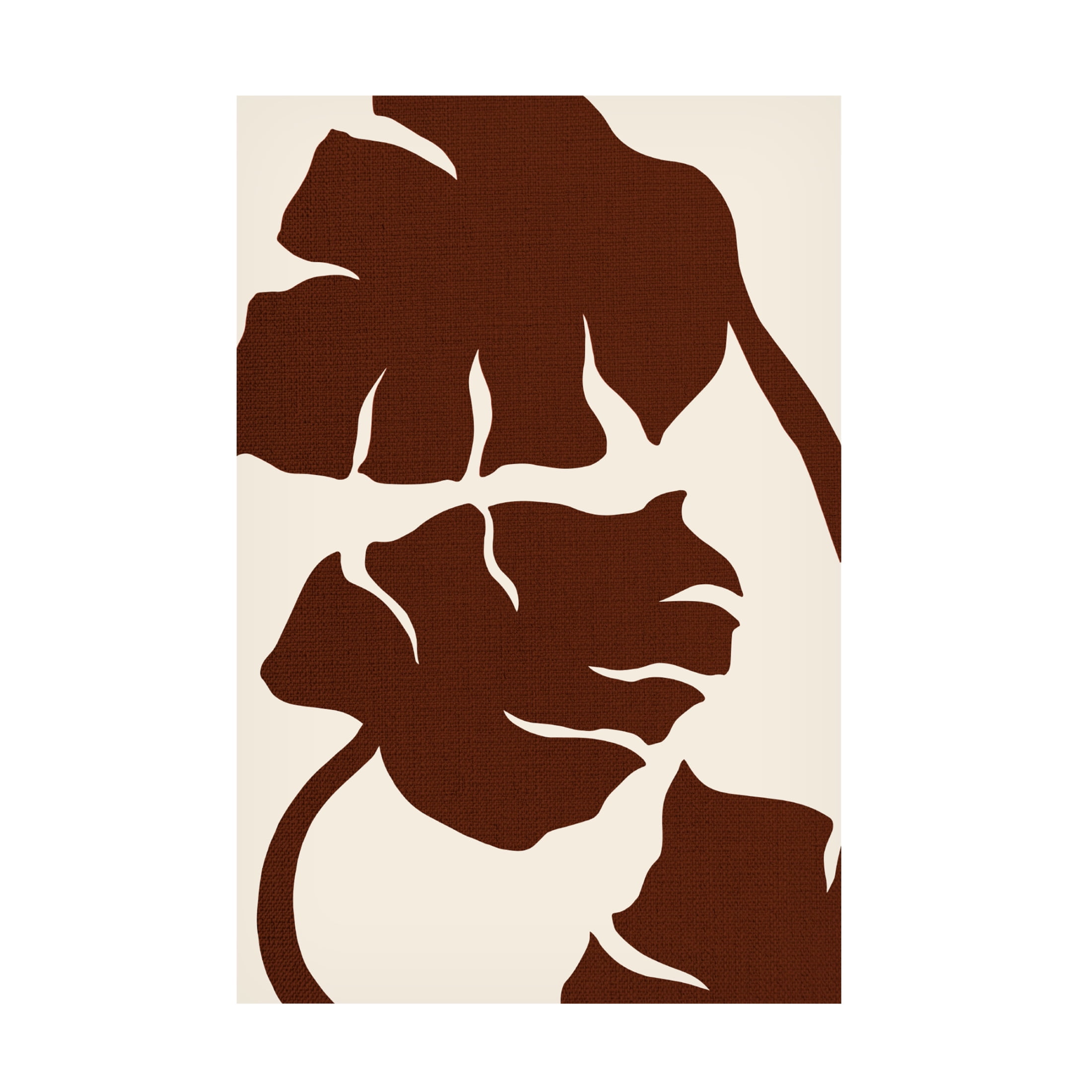Canvas Wall Art - Pictufy Studio 'Monstera Canvas Brown' Wall Art for Living Room, Bedroom, or Office Décor by Trademark Fine Art - 12 x 19 Inches