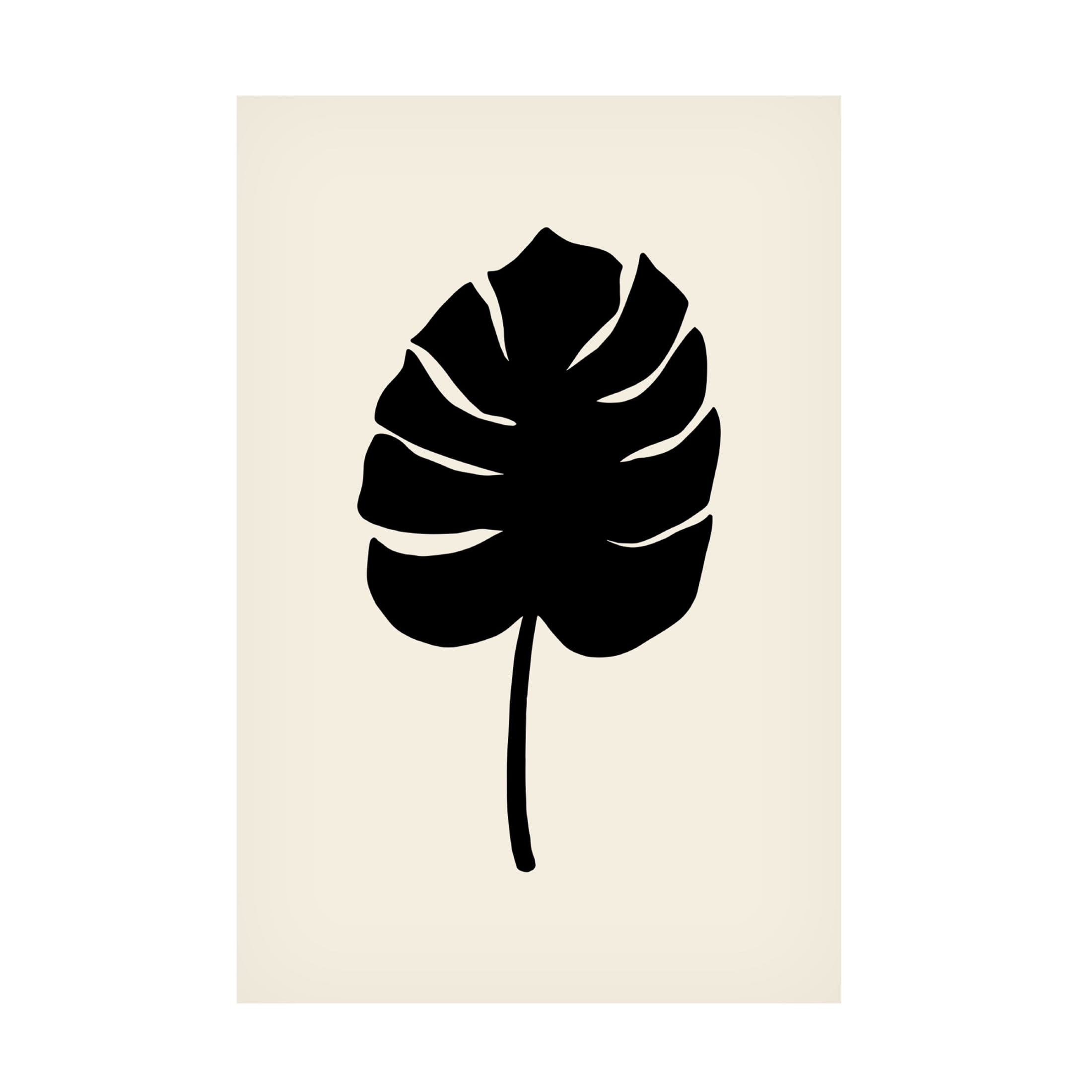 Canvas Wall Art - Pictufy Studio 'Monstera Leaf Black' Wall Art for Living Room, Bedroom, or Office Décor by Trademark Fine Art - 22 x 32 Inches