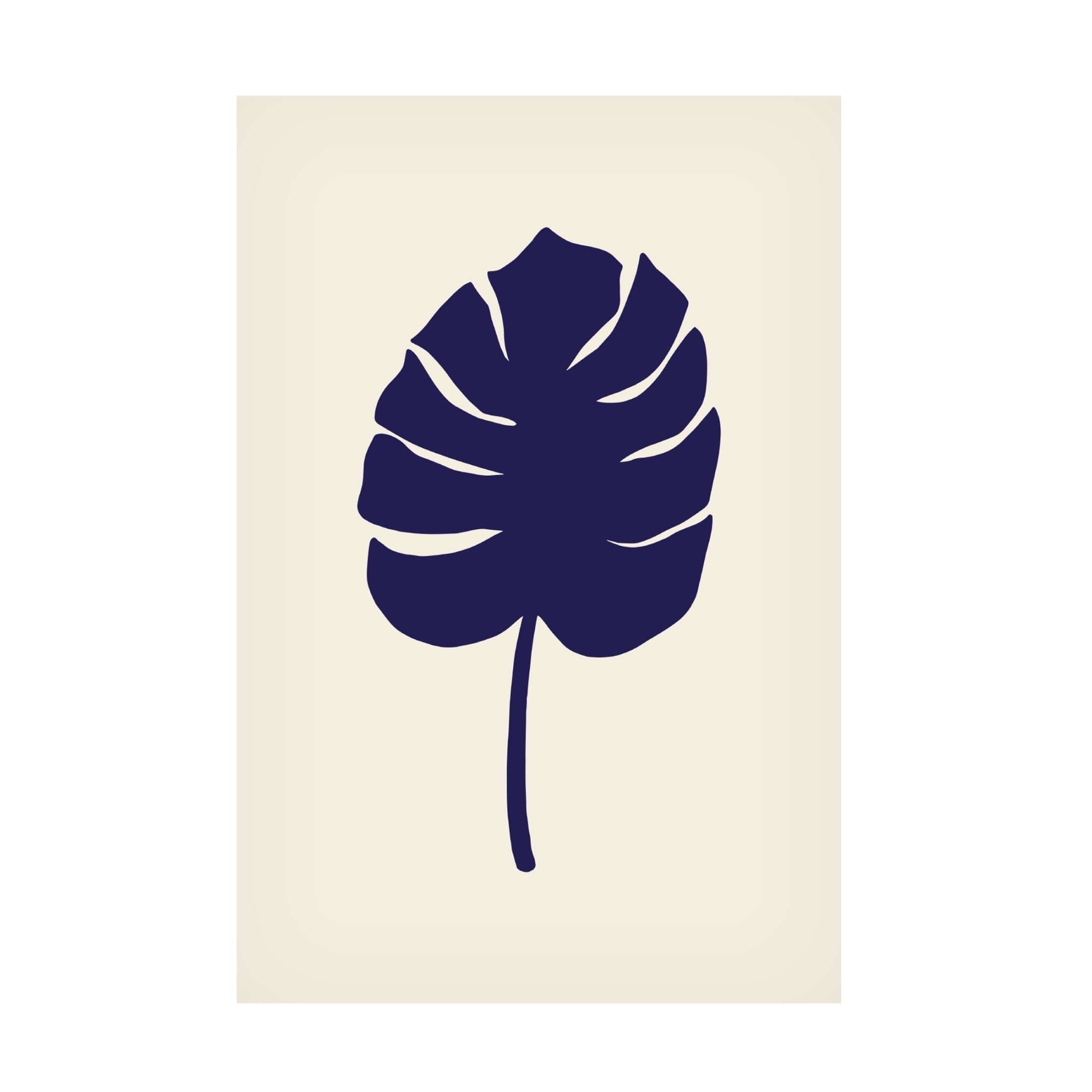 Canvas Wall Art - Pictufy Studio 'Monstera Leaf Dark Blue' Wall Art for Living Room, Bedroom, or Office Décor by Trademark Fine Art - 12 x 19 Inches