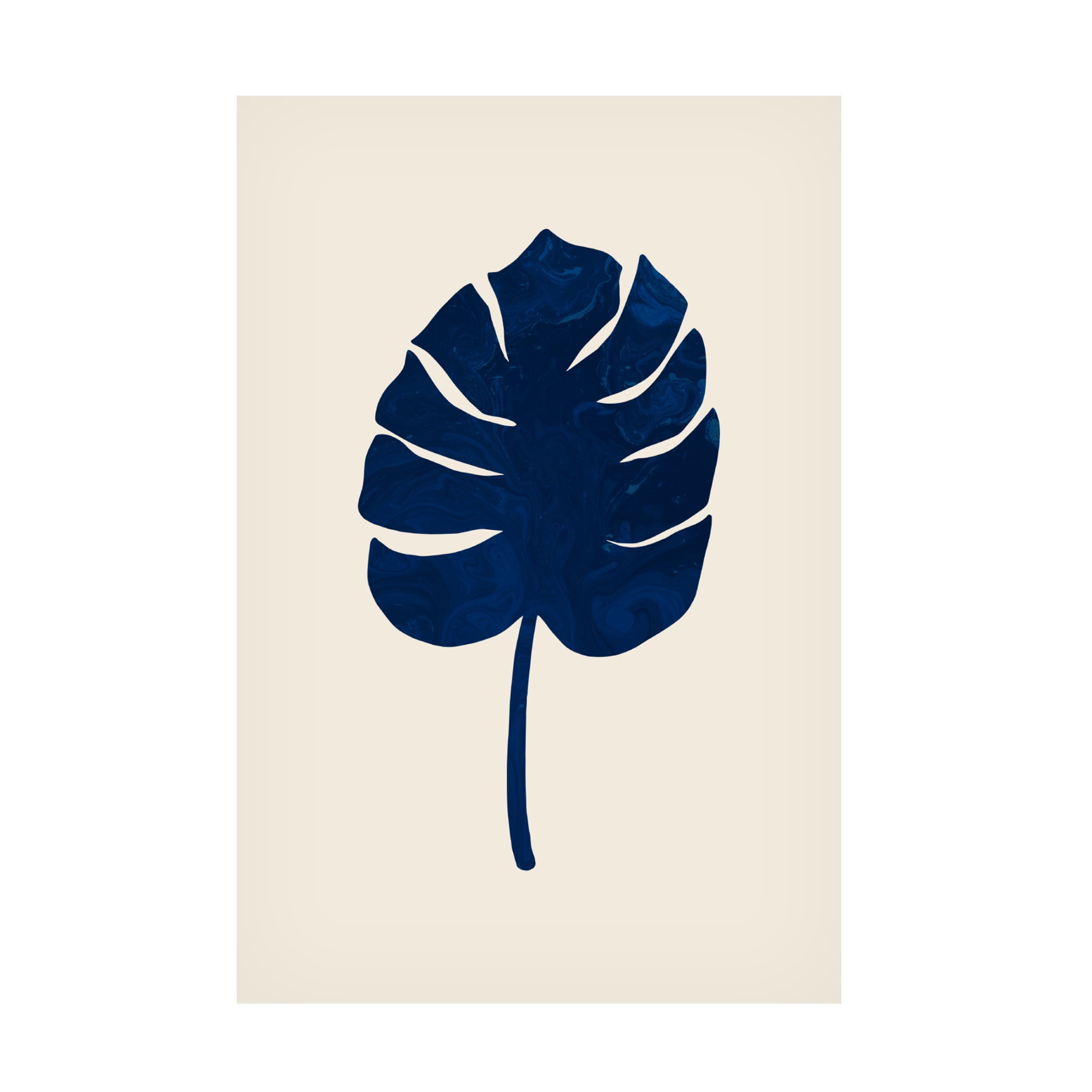 Canvas Wall Art - Pictufy Studio 'Monstera Marble Blue' Wall Art for Living Room, Bedroom, or Office Décor by Trademark Fine Art - 22 x 32 Inches