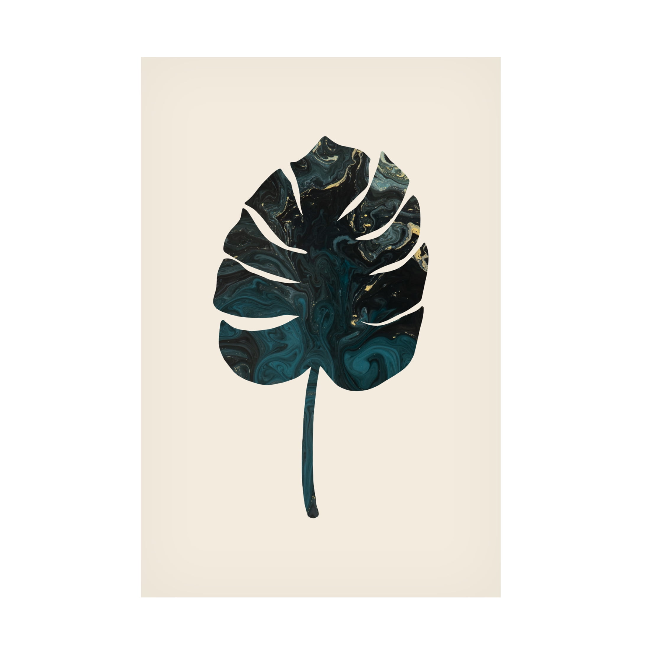 Canvas Wall Art - Pictufy Studio 'Monstera Marble Green' Wall Art for Living Room, Bedroom, or Office Décor by Trademark Fine Art - 22 x 32 Inches