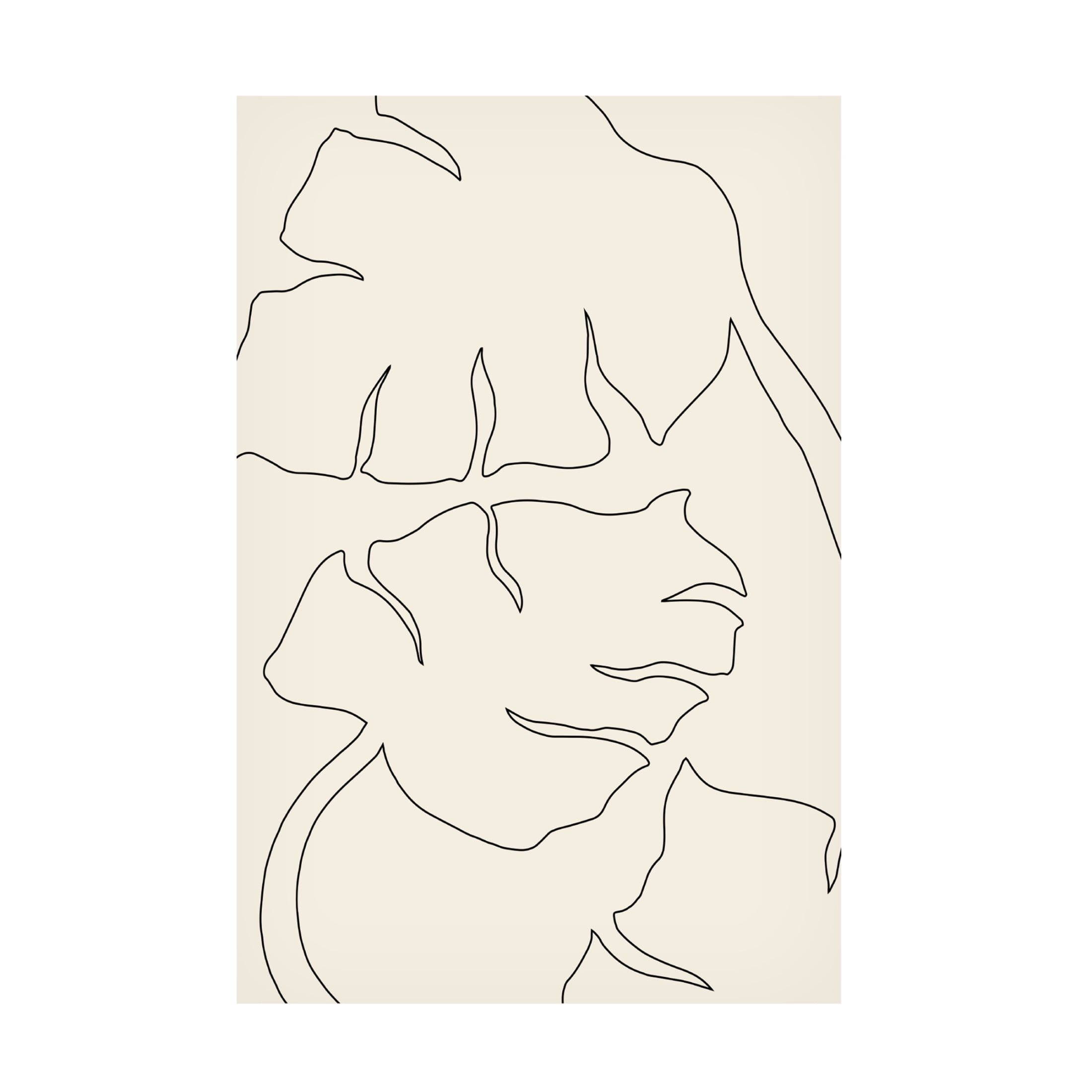 Canvas Wall Art - Pictufy Studio 'Monstera Outline' Wall Art for Living Room, Bedroom, or Office Décor by Trademark Fine Art - 12 x 19 Inches