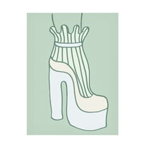 Canvas Wall Art - Pictufy Studio 'Shoe Green' Wall Art for Living Room, Bedroom, or Office Décor by Trademark Fine Art - 14 x 19 Inches