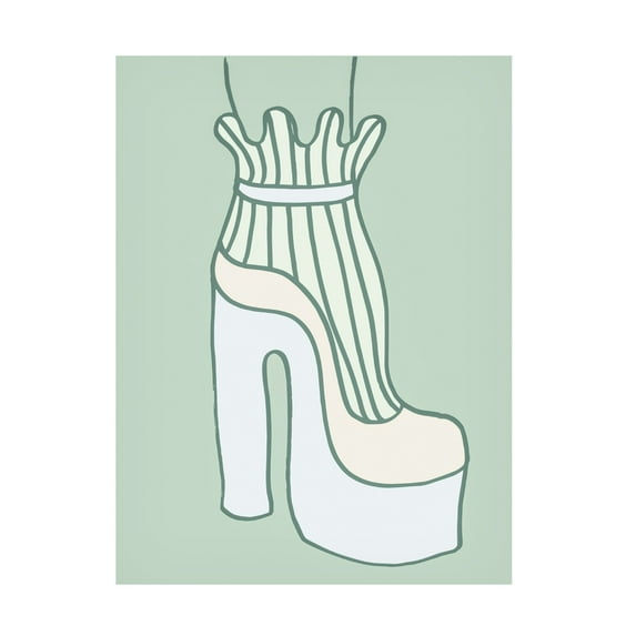 Canvas Wall Art - Pictufy Studio 'Shoe Green' Wall Art for Living Room, Bedroom, or Office Décor by Trademark Fine Art - 24 x 32 Inches