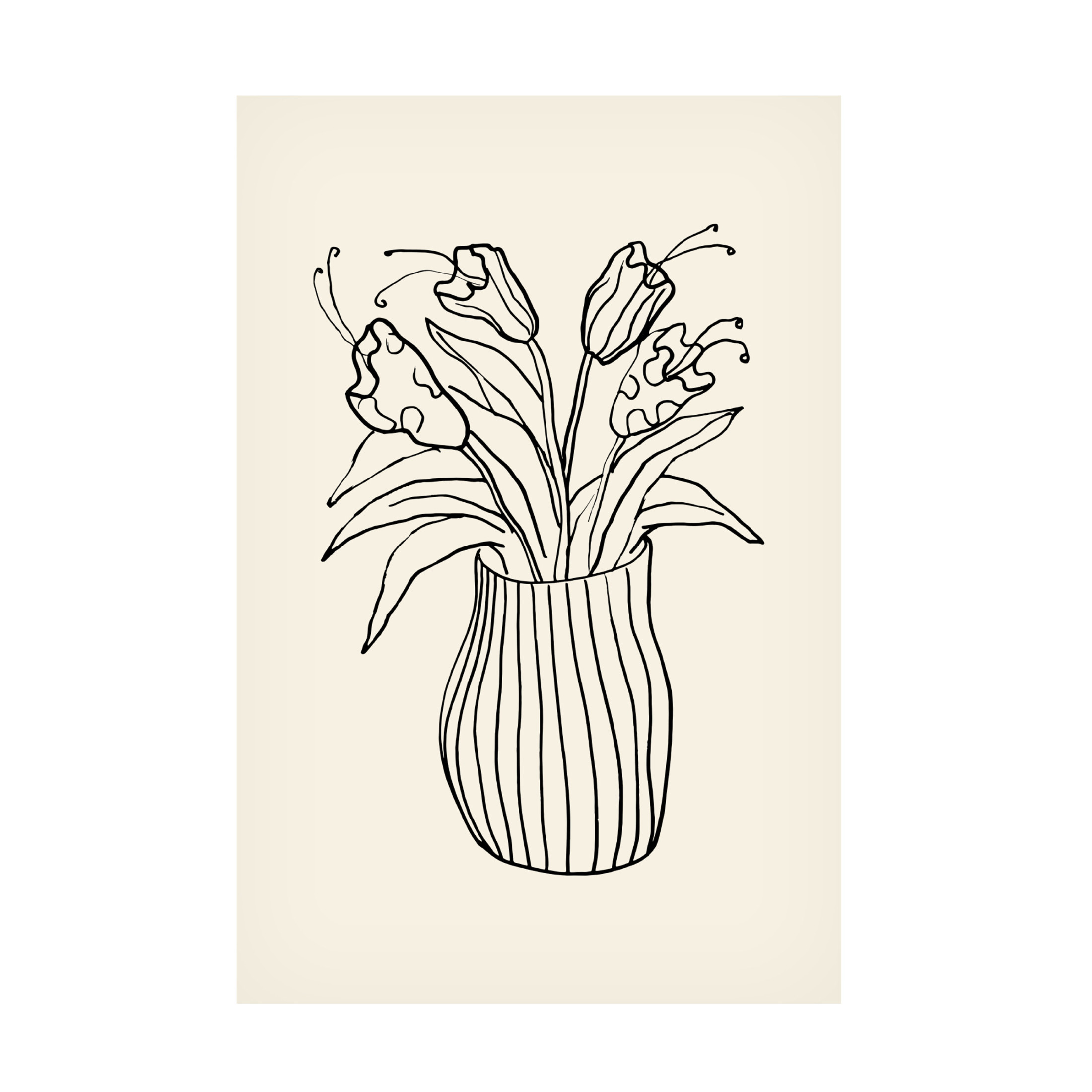 Canvas Wall Art - Pictufy Studio 'Vase Sketch' Wall Art for Living Room, Bedroom, or Office Décor by Trademark Fine Art - 30 x 47 Inches