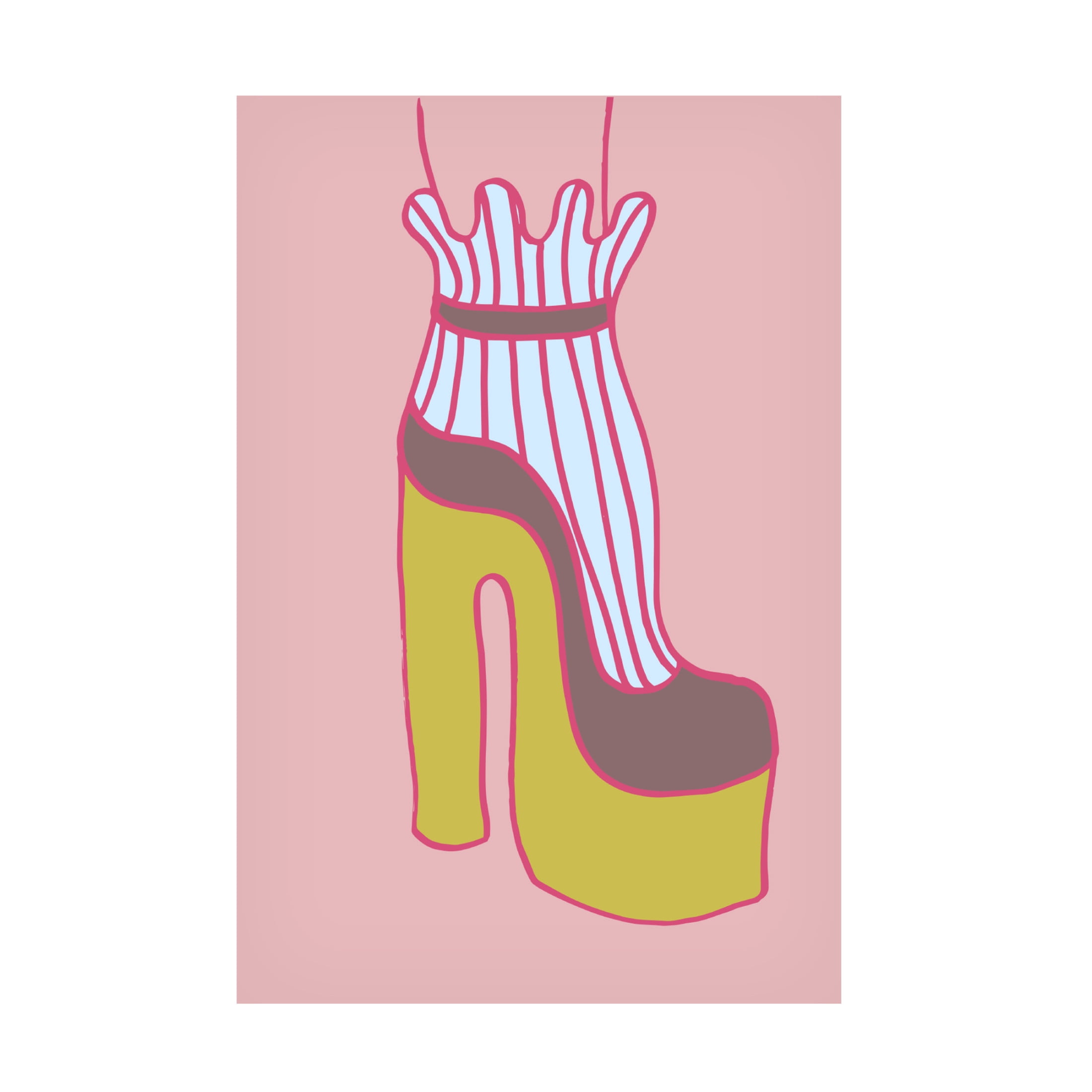 Canvas Wall Art - Pictufy Studio 'Yellow Heel 02' Wall Art for Living Room, Bedroom, or Office Décor by Trademark Fine Art - 16 x 24 Inches