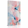 thumbnail image 1 of Canvas Wall Art, Pink Blue Art Framed Canvas Prints for Bedroom Dining Room, Modern Abstract Art Oversized Gallery Wrapped Wall Decor for Home Office, Gifts, 20"x40" Ship Next Day, 1 of 9