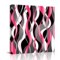 thumbnail image 1 of Canvas Wall Art, Pink Stripe Framed Canvas Prints for Bathroom Desk, Gradient Grey Moire Geometric Modern Abstract Small Gallery Wrapped Wall Decor for Home Office, Gifts, 8"x8" Ship Next Day, 1 of 9
