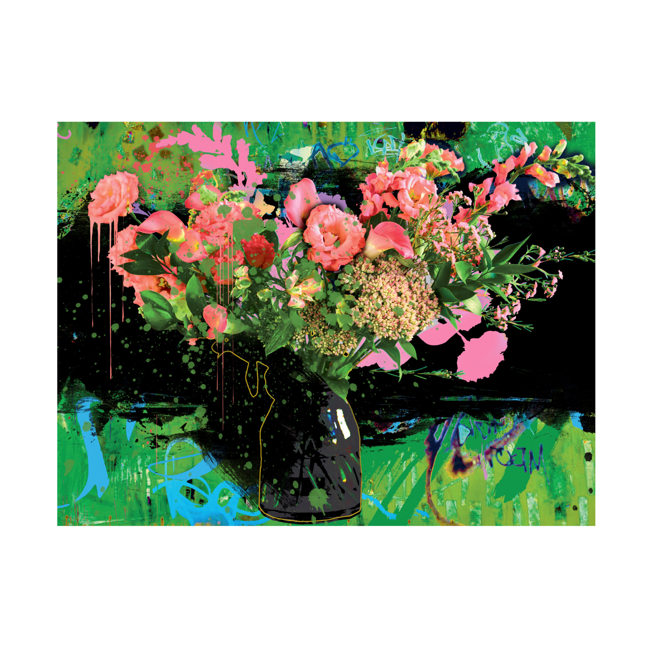 Canvas Wall Art - Porter Hastings 'Urban Bouquet 12' Wall Art for Living Room, Bedroom, or Office Décor by Trademark Fine Art - 47 x 35 Inches