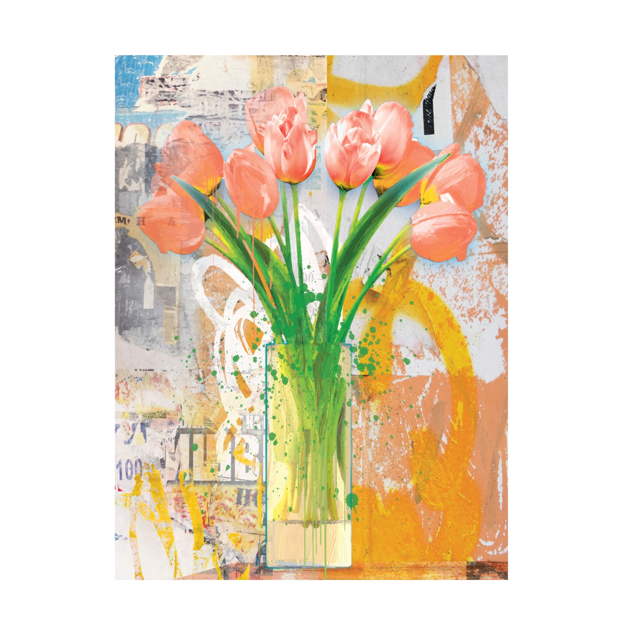 Canvas Wall Art - Porter Hastings 'Urban Bouquet 13' Wall Art for Living Room, Bedroom, or Office Décor by Trademark Fine Art - 35 x 47 Inches