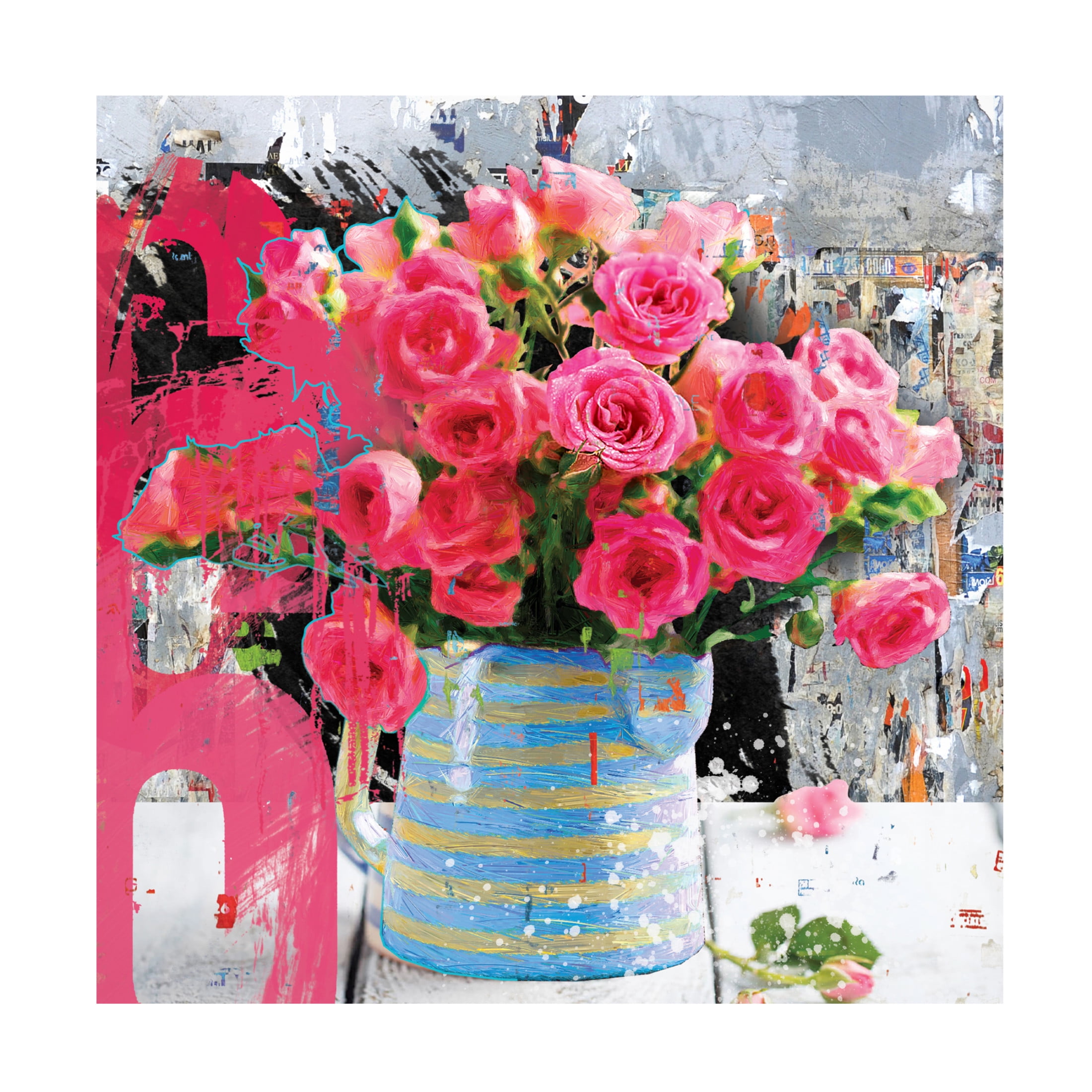 Canvas Wall Art - Porter Hastings 'Urban Bouquet 14' Wall Art for Living Room, Bedroom, or Office Décor by Trademark Fine Art - 18 x 18 Inches