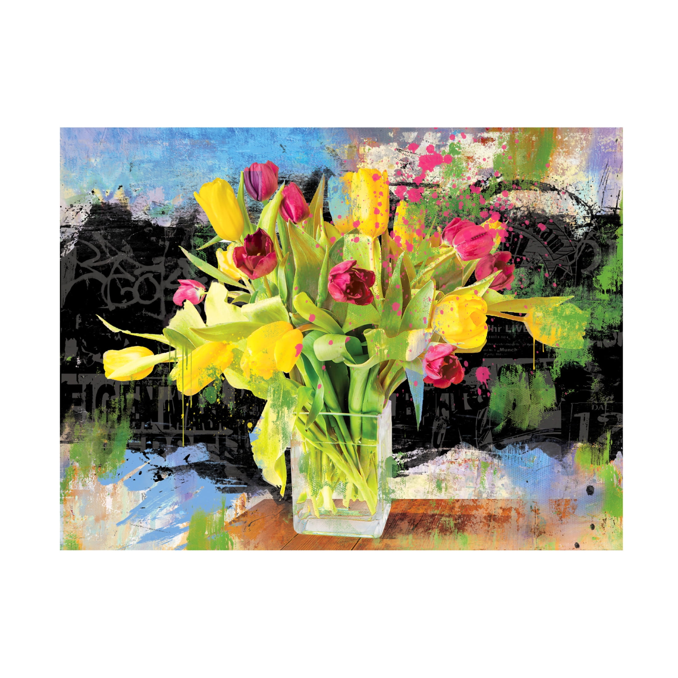 Canvas Wall Art - Porter Hastings 'Urban Bouquet 7' Wall Art for Living Room, Bedroom, or Office Décor by Trademark Fine Art - 47 x 35 Inches