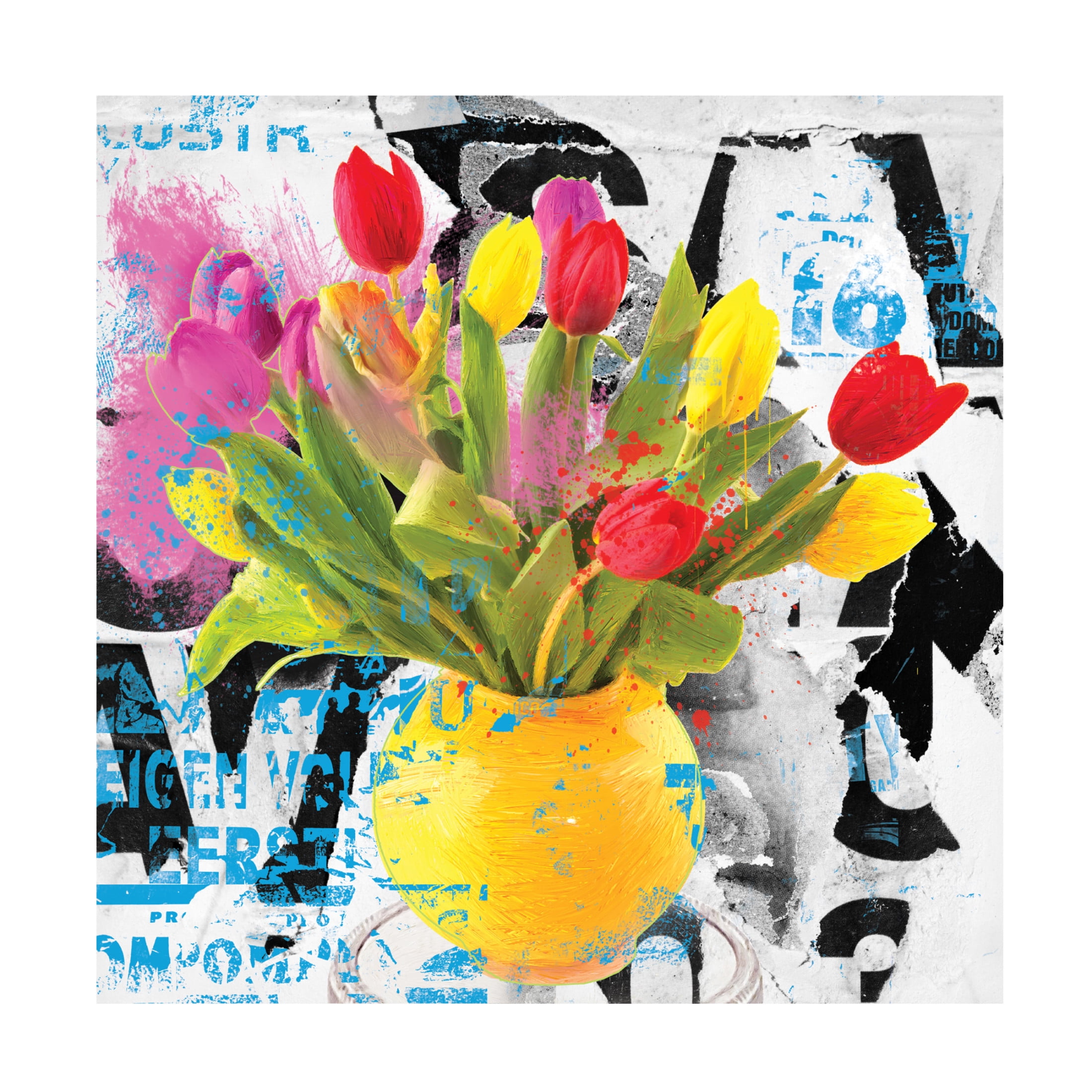 Canvas Wall Art - Porter Hastings 'Urban Bouquet 8' Wall Art for Living Room, Bedroom, or Office Décor by Trademark Fine Art - 14 x 14 Inches