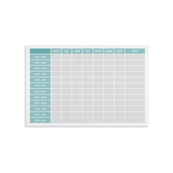 Canvas Wall Art Poster Daily Mood Tracker Chart 24 Hour Emotion Log for Mental Health Self Care Living Room Bedroom Decor