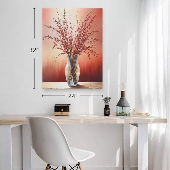 Canvas Wall Art Print - Home Decor Painting - Willows in Fire 24x32