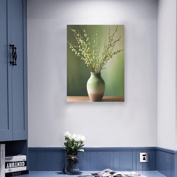 Canvas Wall Art Print - Home Decor Painting - Willows in Mint Four 24x32