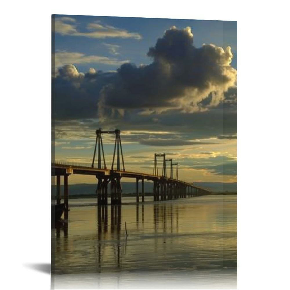 canvas-wall-art-prints-pictures-trestle-bridge-over-river-at-sunset