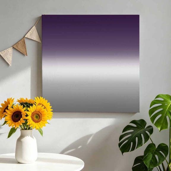 Canvas Wall Art Pueple Grey Canvas Art Print Gradient Pictures Wall Decor for Living Room Bedroom Artwork Decorations Stretched Framed Ready to Hang 8"x8"