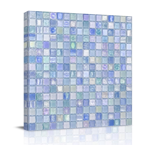 Canvas Wall Art, Purple Geometric Framed Canvas Prints for Bathroom Desk, Rustic Abstract Stained Glass Lattice Small Gallery Wrapped Wall Decor for Home Office, Gifts, 8"x8" Ship Next Day
