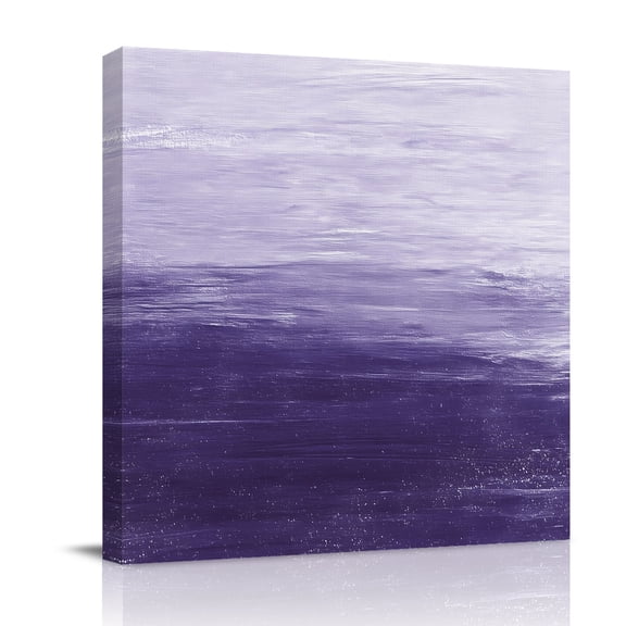Canvas Wall Art, Purple Ombre Framed Canvas Prints for Bathroom Kitchen, Modern Abstract Art Ocean Oil Painting Gallery Wrapped Wall Decor for Home Office, Gifts, 10"x10" Ship Next Day