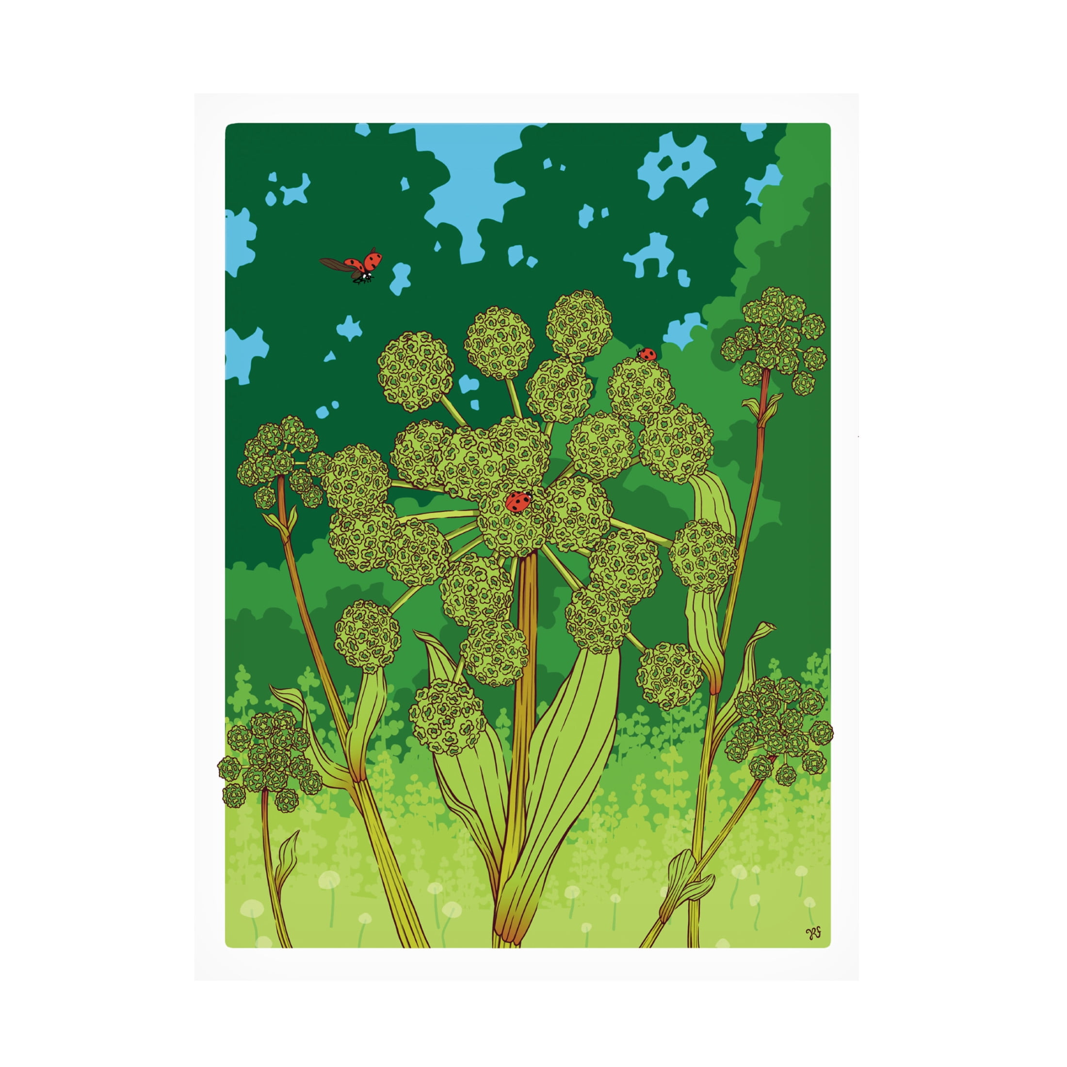 Canvas Wall Art - Rachel Feirman 'Angelica and Ladybug' Wall Art for Living Room, Bedroom, or Office Décor by Trademark Fine Art - 18 x 24 Inches