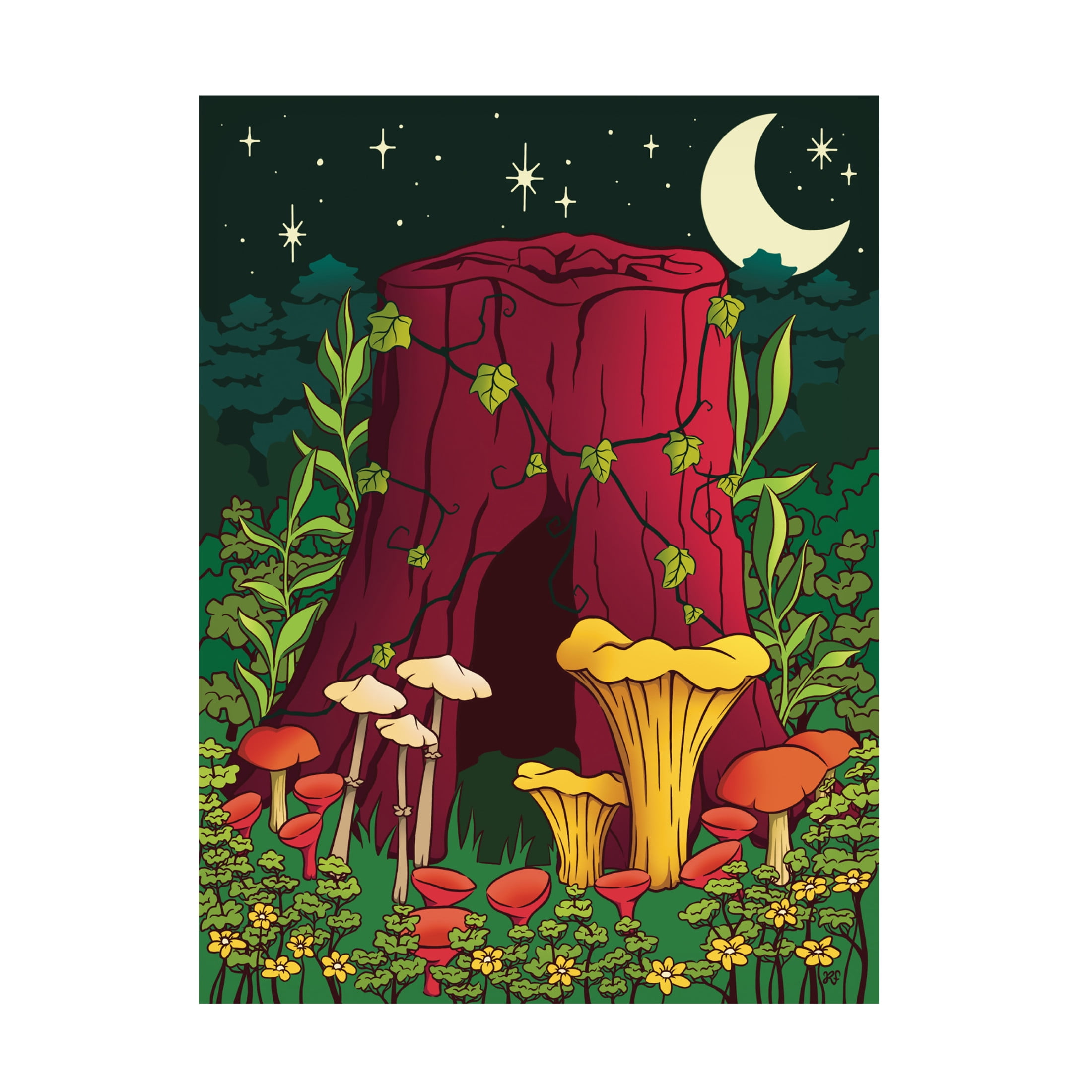 Canvas Wall Art - Rachel Feirman 'Enchanted Tree Trunk' Wall Art for Living Room, Bedroom, or Office Décor by Trademark Fine Art - 24 x 32 Inches