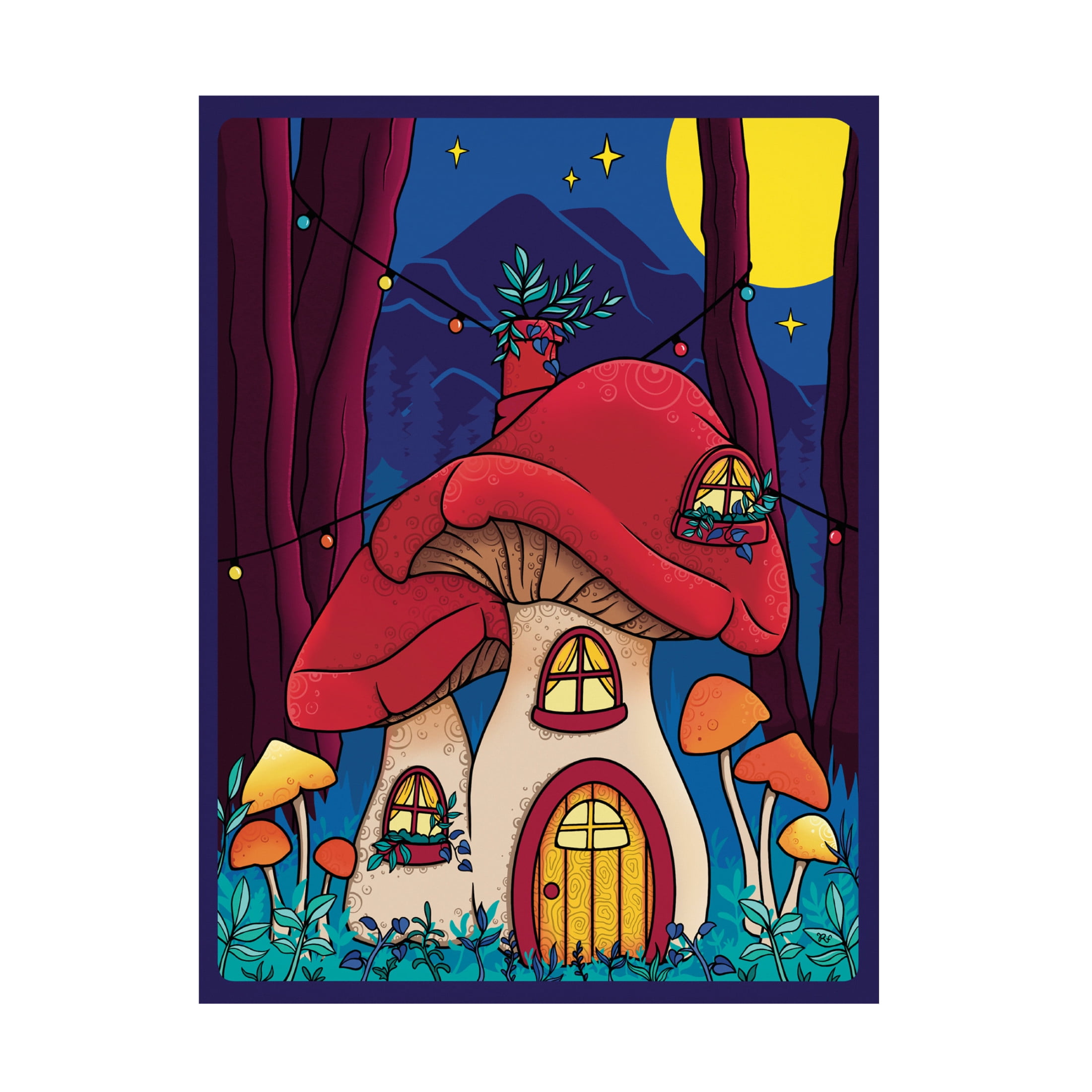 Canvas Wall Art - Rachel Feirman 'Fungi Forest' Wall Art for Living Room, Bedroom, or Office Décor by Trademark Fine Art - 18 x 24 Inches