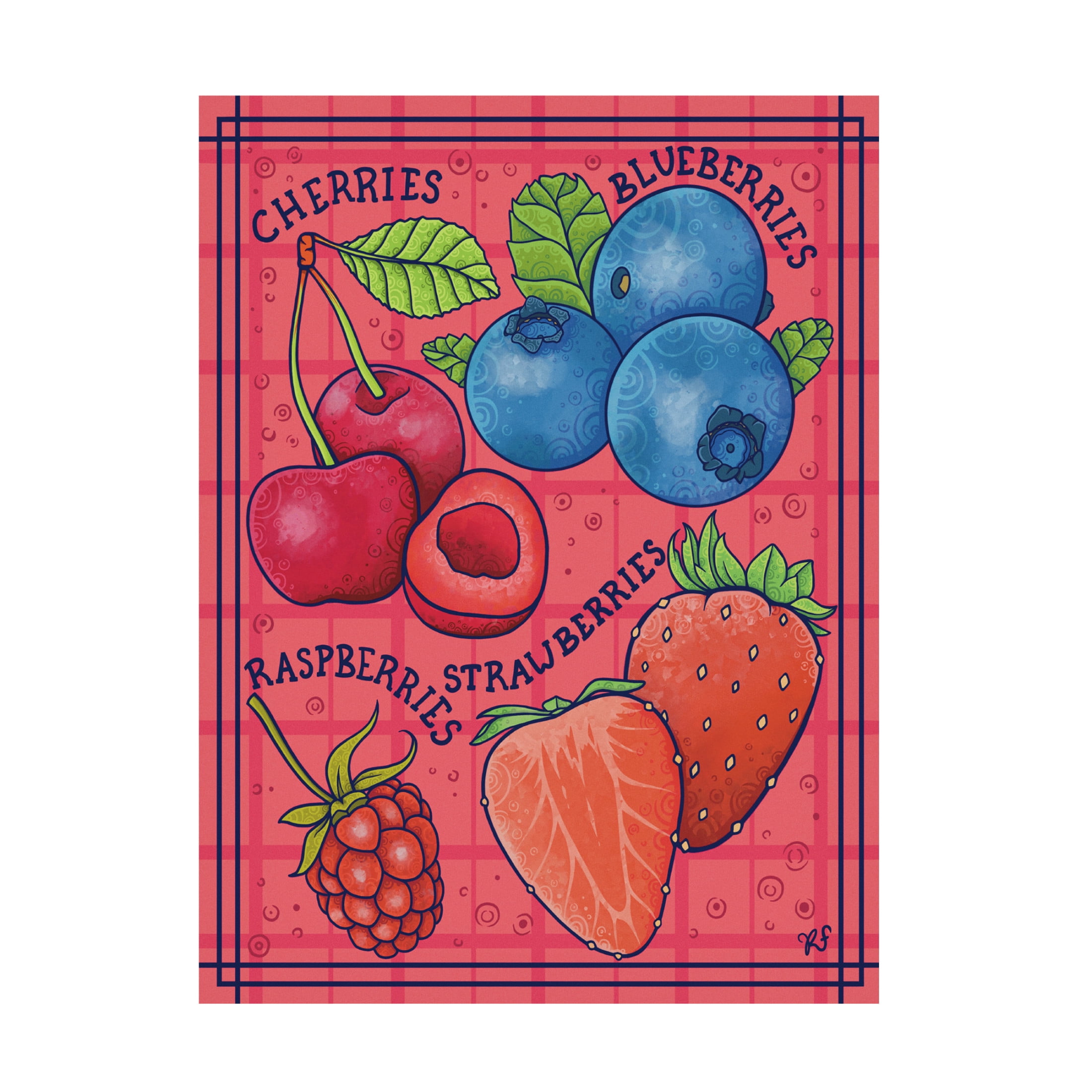 Canvas Wall Art - Rachel Feirman 'Mixed Berries' Wall Art for Living Room, Bedroom, or Office Décor by Trademark Fine Art - 14 x 19 Inches
