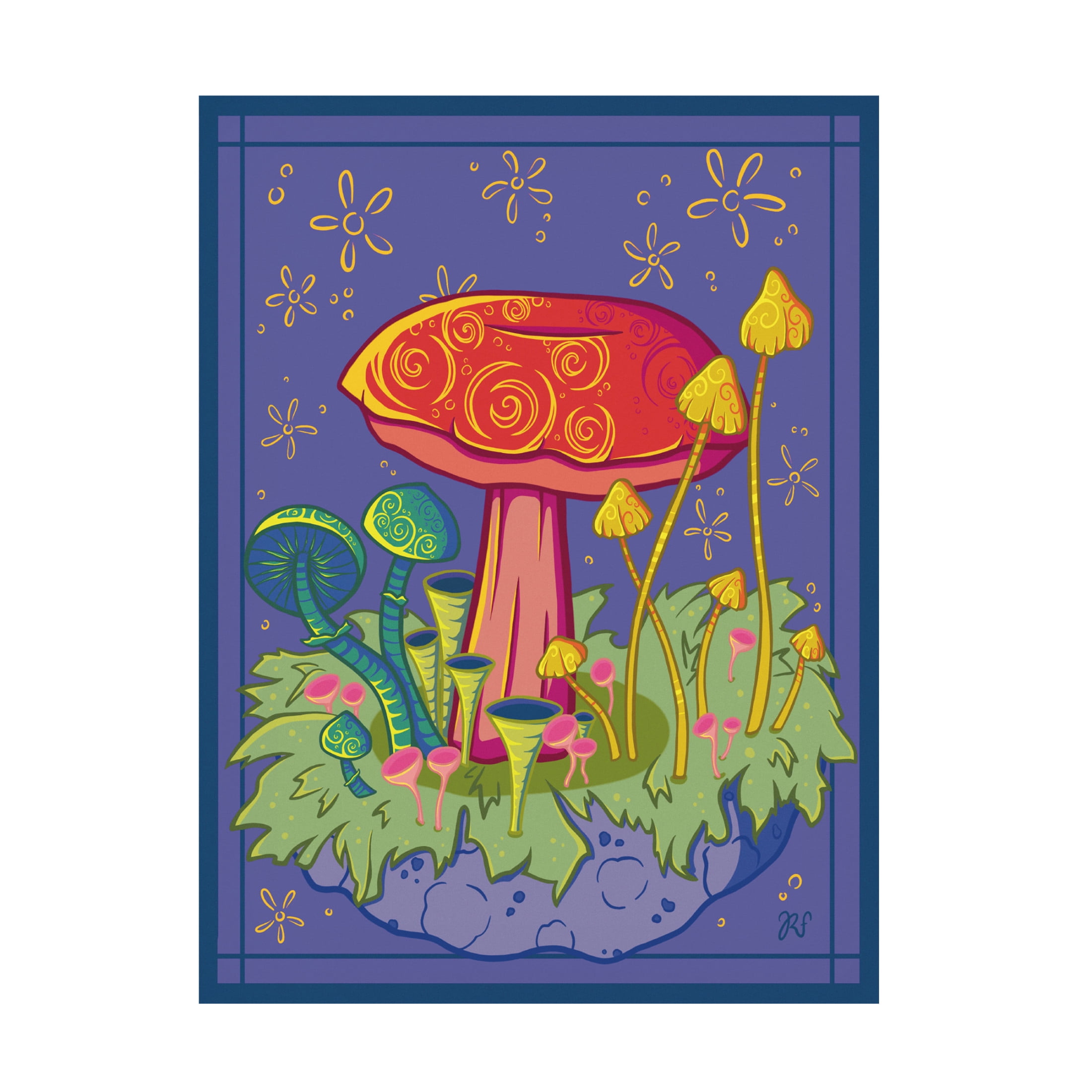 Canvas Wall Art - Rachel Feirman 'Mushroom Kingdom' Wall Art for Living Room, Bedroom, or Office Décor by Trademark Fine Art - 24 x 32 Inches