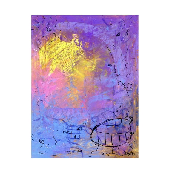 Canvas Wall Art - Randy Noble Fine Art 'Shared Ladder' Wall Art for Living Room, Bedroom, or Office Décor by Trademark Fine Art - 14 x 19 Inches