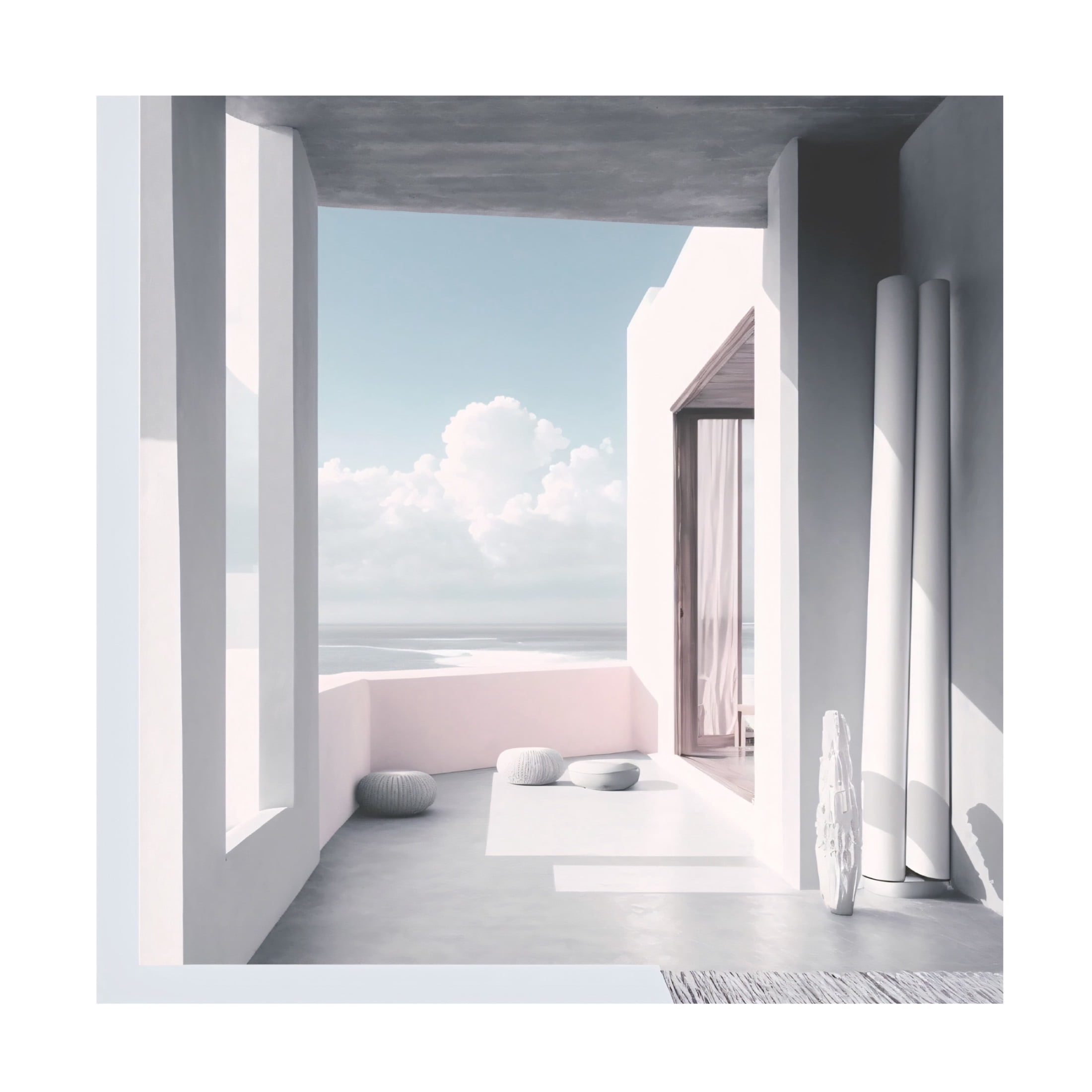 Canvas Wall Art - Ray Heere 'Architectural Photography Balconies 7' Wall Art for Living Room, Bedroom, or Office Décor by Trademark Fine Art - 35 x 35 Inches