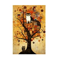 Canvas Wall Art - Ray Heere 'Art Deco Cat 8' Wall Art for Living Room, Bedroom, or Office Décor by Trademark Fine Art - 12 x 19 Inches