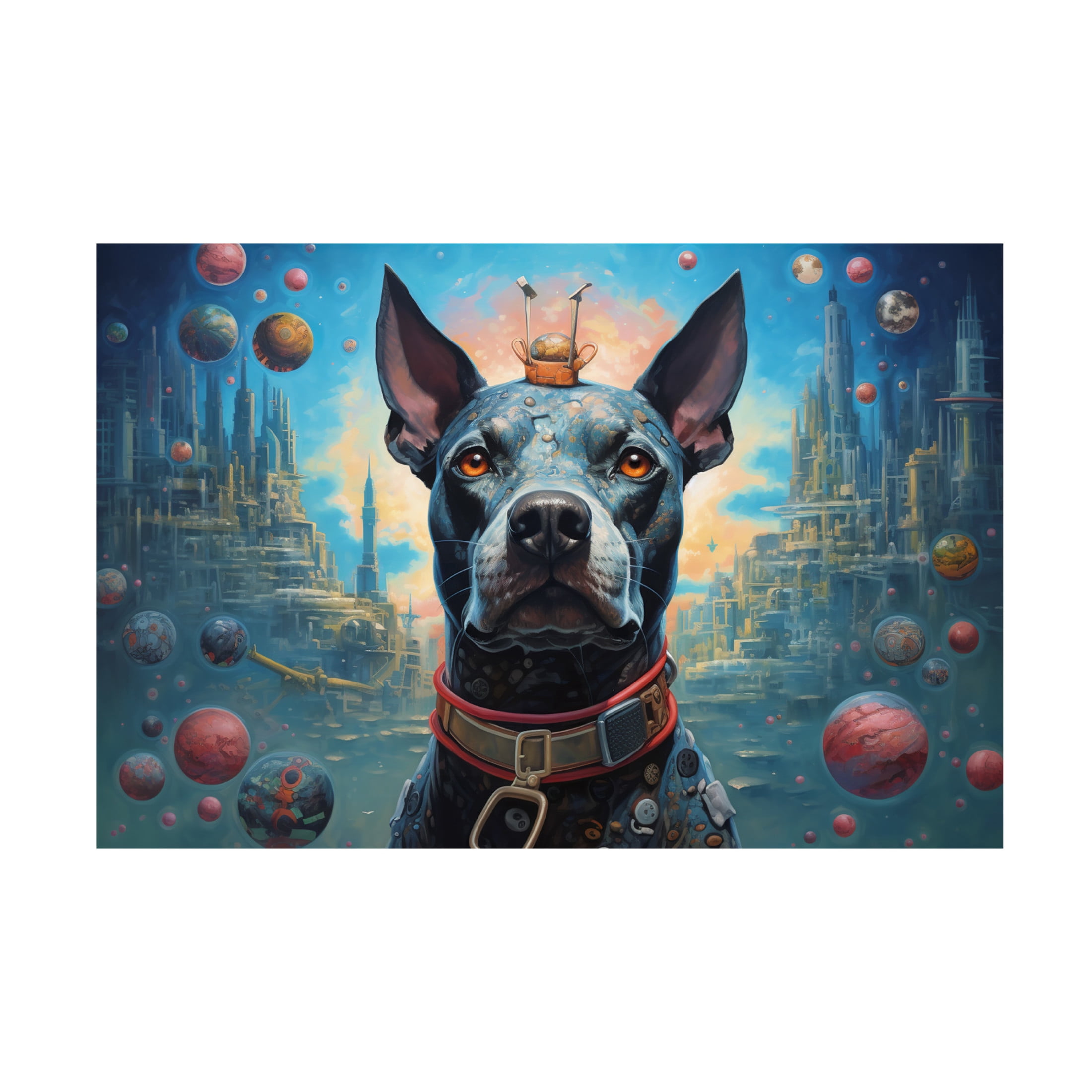 Canvas Wall Art - Ray Heere 'Art Dog 3' Wall Art for Living Room, Bedroom, or Office Décor by Trademark Fine Art - 47 x 30 Inches