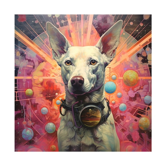 Canvas Wall Art - Ray Heere 'Art Dog 7' Wall Art for Living Room, Bedroom, or Office Décor by Trademark Fine Art - 14 x 14 Inches