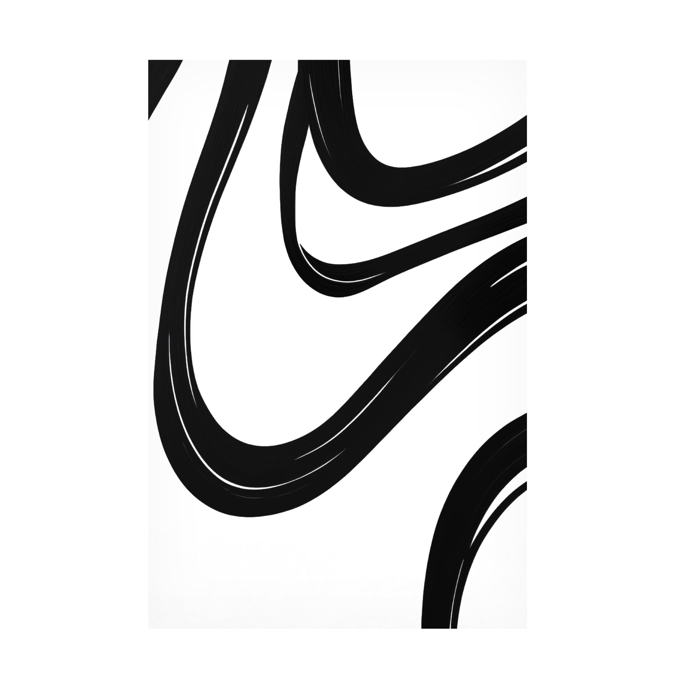 Canvas Wall Art - Ray Heere 'Black White Bold Strokes 18' Wall Art for Living Room, Bedroom, or Office Décor by Trademark Fine Art - 30 x 47 Inches