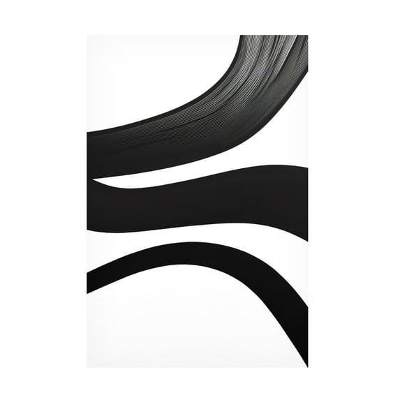 Canvas Wall Art - Ray Heere 'Black White Bold Strokes 20' Wall Art for Living Room, Bedroom, or Office Décor by Trademark Fine Art - 30 x 47 Inches