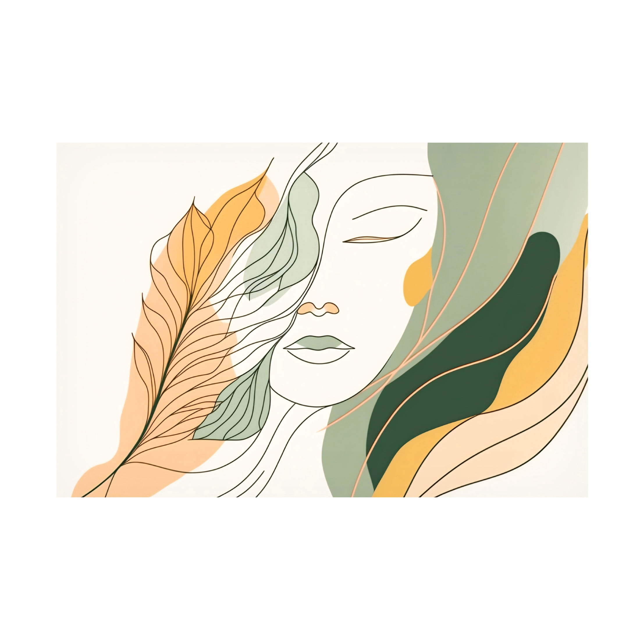 Canvas Wall Art - Ray Heere 'Botanical Minimalism Portraits 2' Wall Art for Living Room, Bedroom, or Office Décor by Trademark Fine Art - 32 x 22 Inches