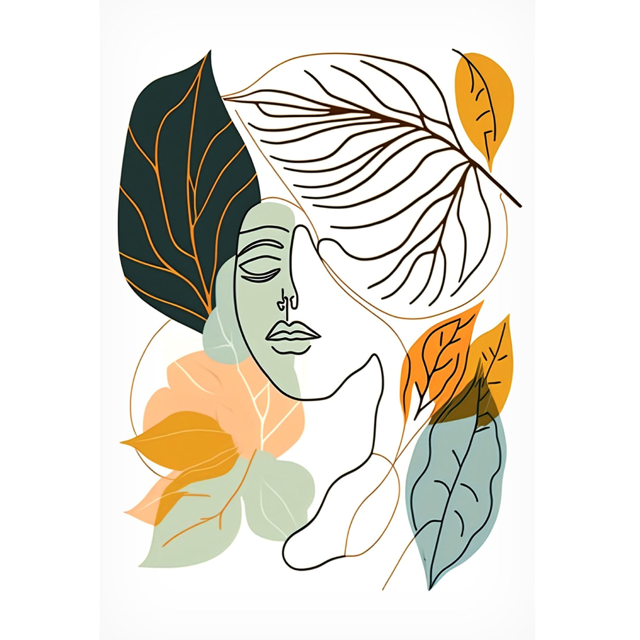 Canvas Wall Art - Ray Heere 'Botanical Minimalism Portraits 7' Wall Art for Living Room, Bedroom, or Office Décor by Trademark Fine Art - 22 x 32 Inches