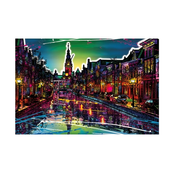 Canvas Wall Art - Ray Heere 'Colorful Cityview Of Dutch City Of Alkmaar' Wall Art for Living Room, Bedroom, or Office Décor by Trademark Fine Art - 24 x 16 Inches