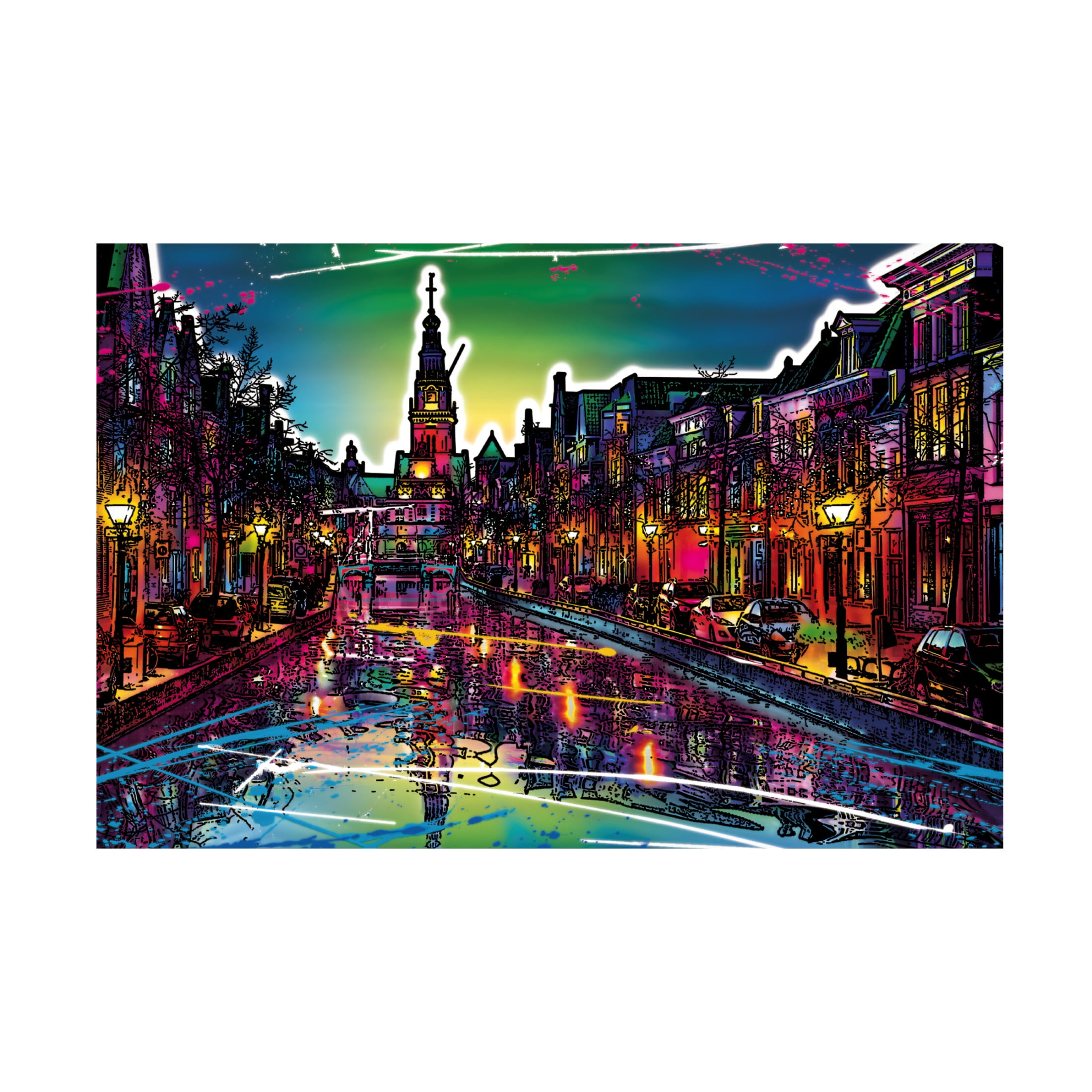 Canvas Wall Art - Ray Heere 'Colorful Cityview Of Dutch City Of Alkmaar' Wall Art for Living Room, Bedroom, or Office Décor by Trademark Fine Art - 47 x 30 Inches