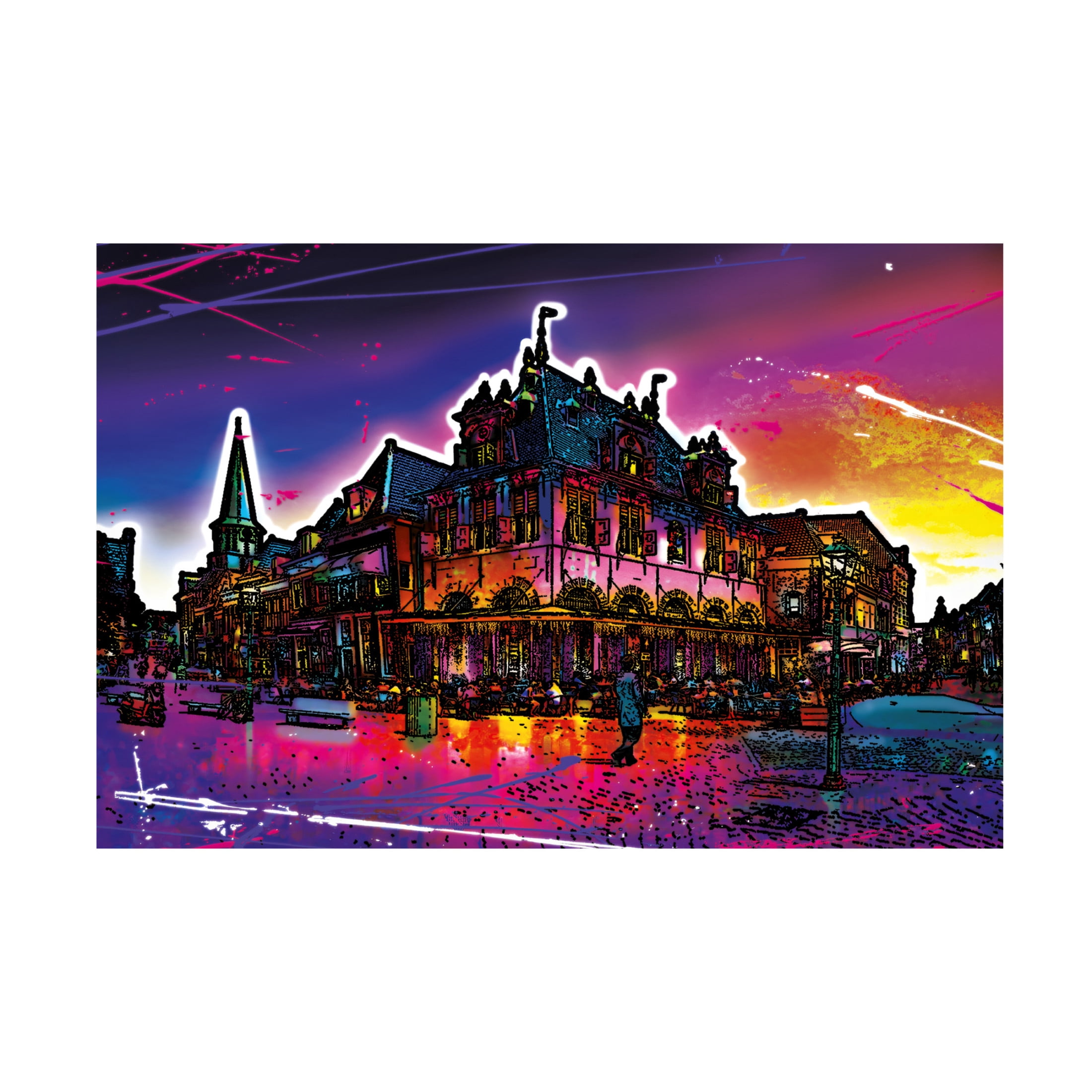 Canvas Wall Art - Ray Heere 'Colorful Cityview Of Dutch City Of Hoorn' Wall Art for Living Room, Bedroom, or Office Décor by Trademark Fine Art - 32 x 22 Inches