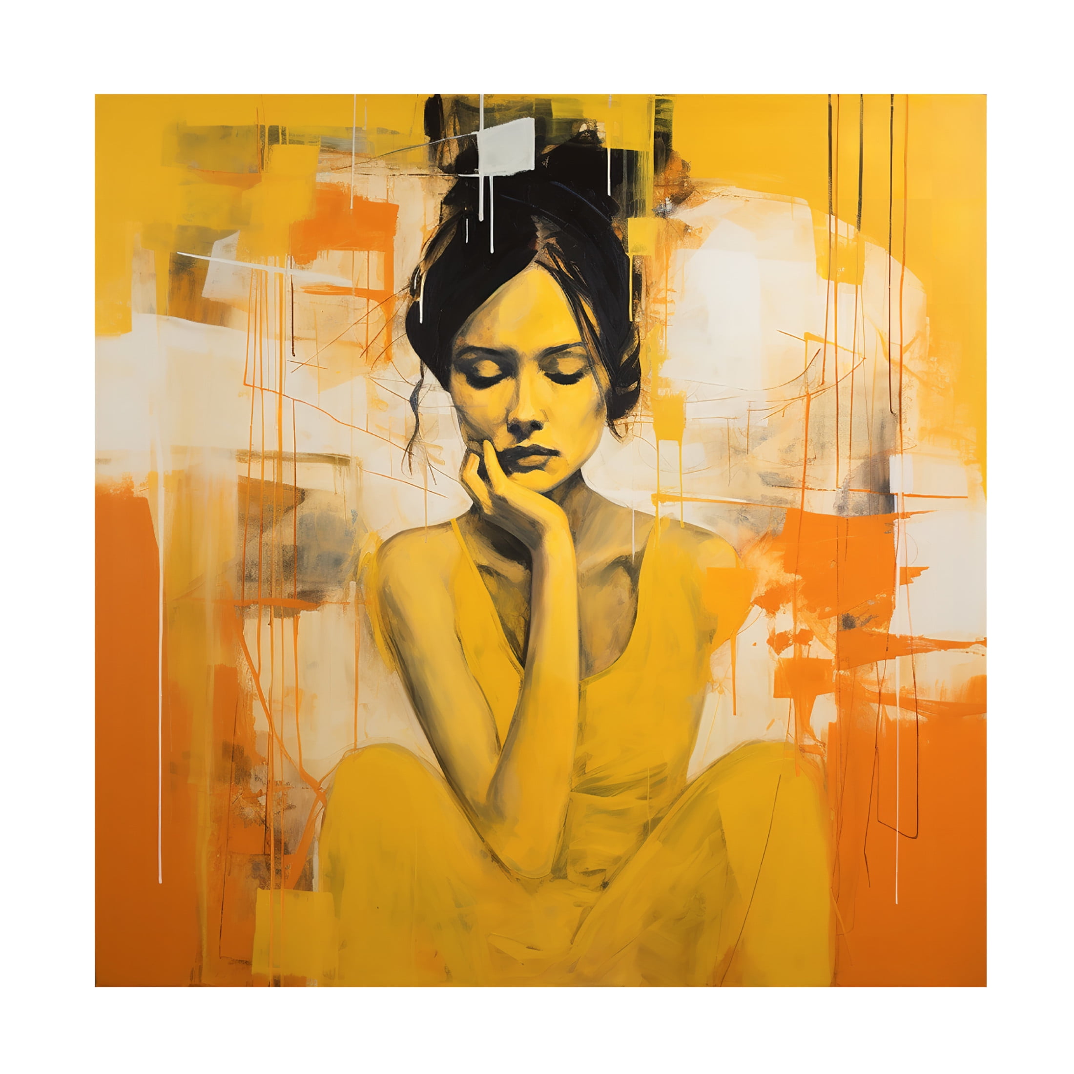 Canvas Wall Art - Ray Heere 'Colorful Model 1' Wall Art for Living Room, Bedroom, or Office Décor by Trademark Fine Art - 24 x 24 Inches