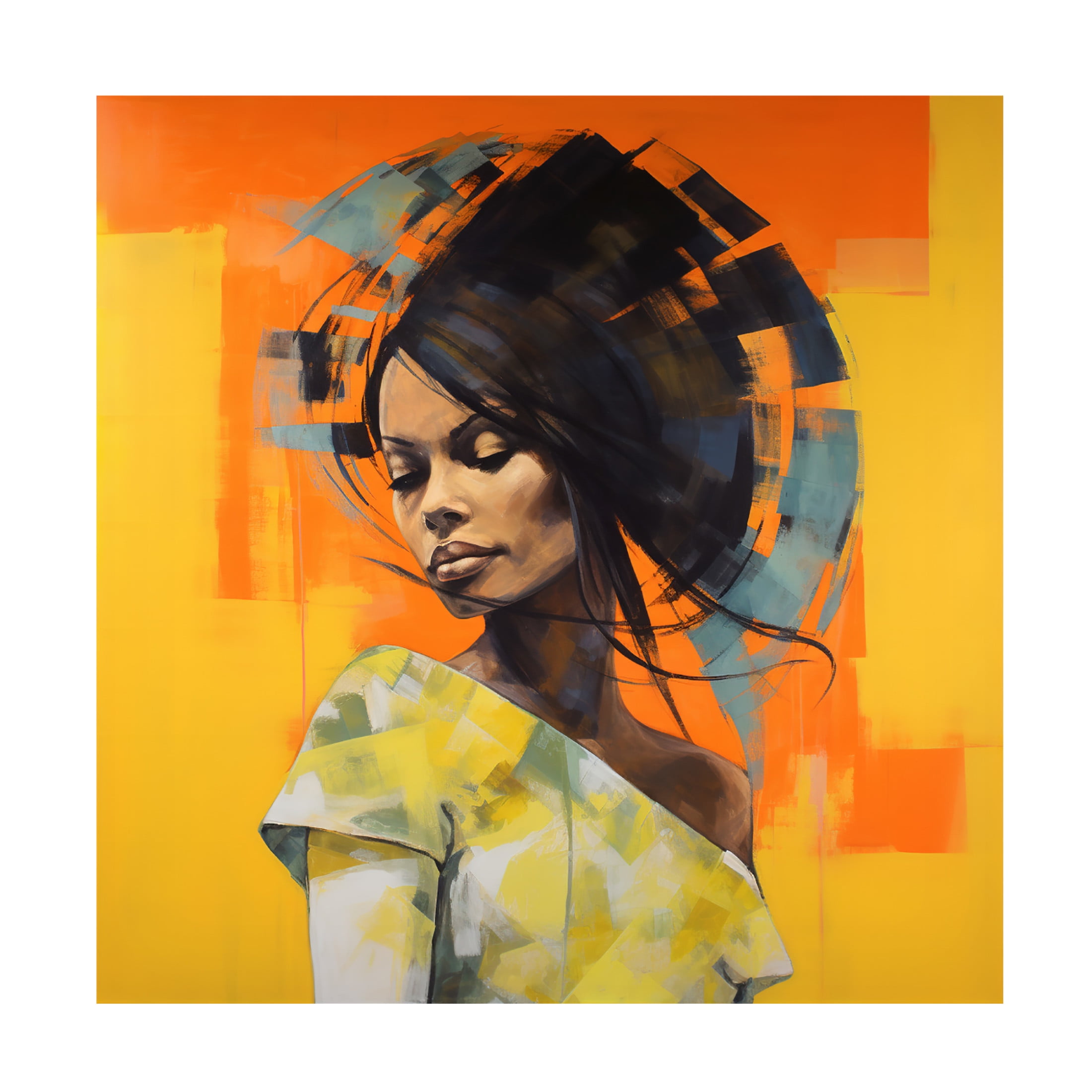 Canvas Wall Art - Ray Heere 'Colorful Model 2' Wall Art for Living Room, Bedroom, or Office Décor by Trademark Fine Art - 35 x 35 Inches