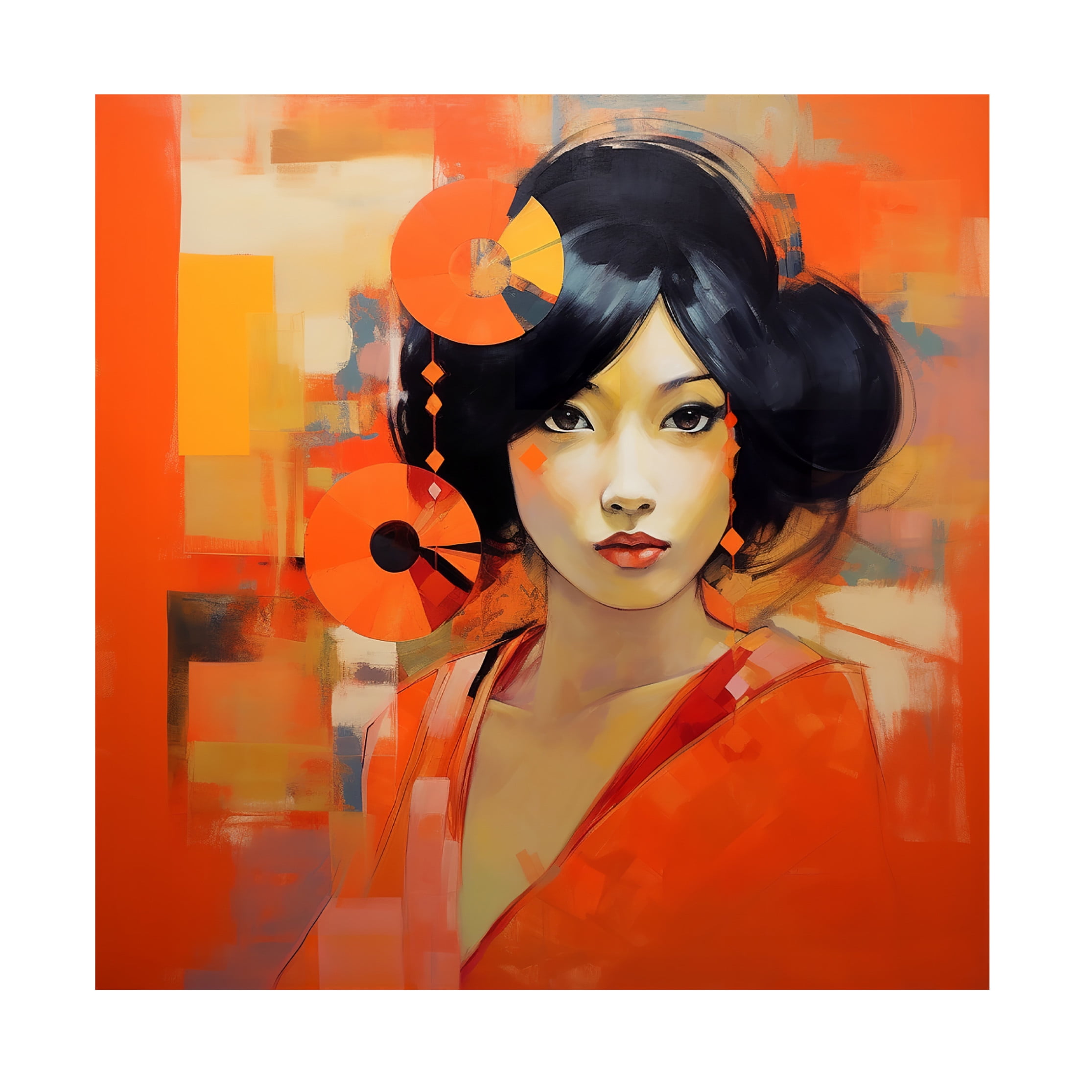 Canvas Wall Art - Ray Heere 'Colorful Model 6' Wall Art for Living Room, Bedroom, or Office Décor by Trademark Fine Art - 18 x 18 Inches