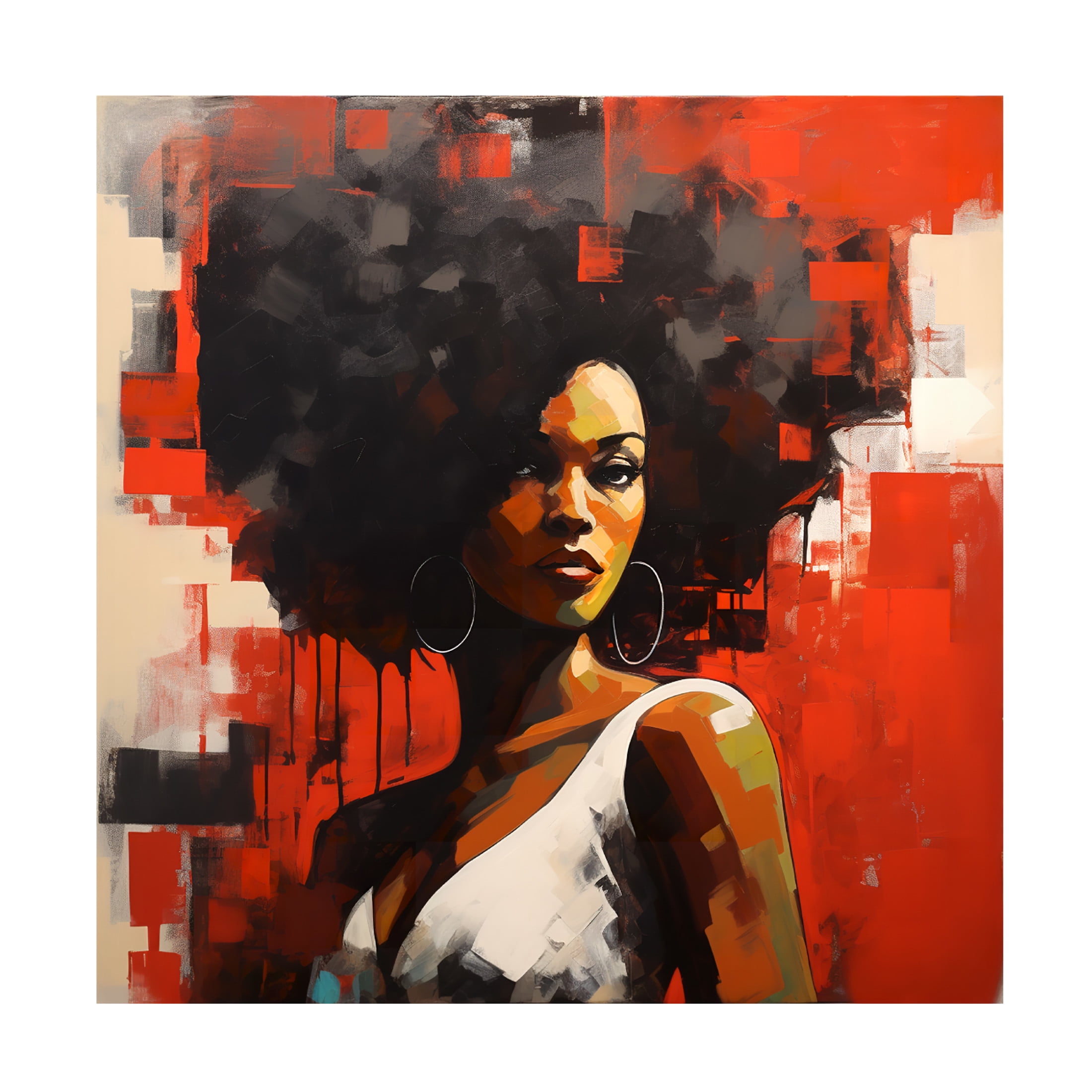 Canvas Wall Art - Ray Heere 'Colorful Model 8' Wall Art for Living Room, Bedroom, or Office Décor by Trademark Fine Art - 18 x 18 Inches