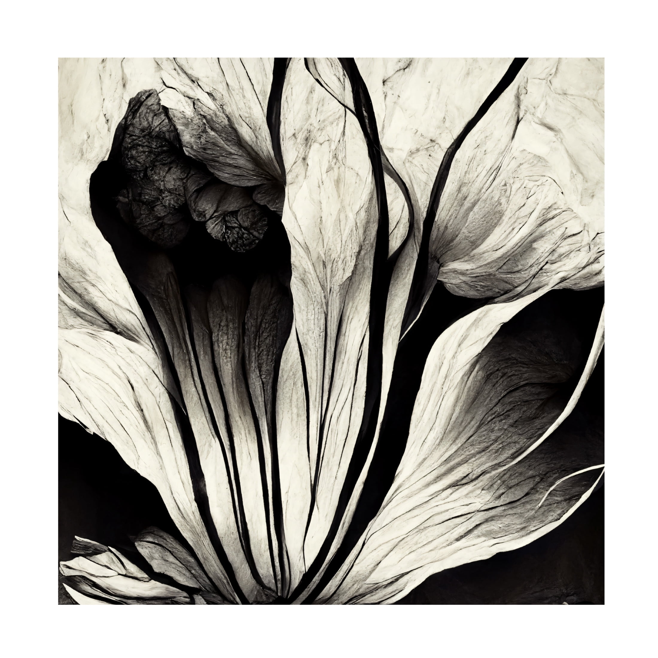 Canvas Wall Art - Ray Heere 'Flowers Black White 3' Wall Art for Living Room, Bedroom, or Office Décor by Trademark Fine Art - 35 x 35 Inches