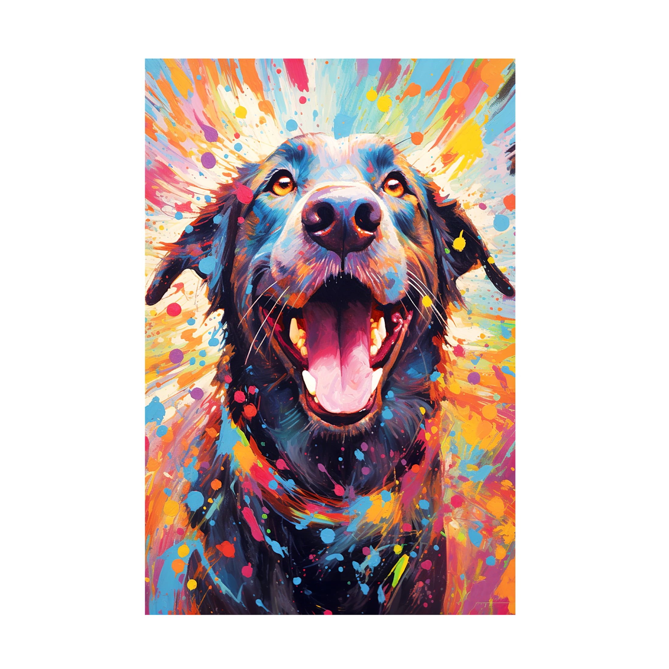 Canvas Wall Art - Ray Heere 'Happy Dog 11' Wall Art for Living Room, Bedroom, or Office Décor by Trademark Fine Art - 12 x 19 Inches