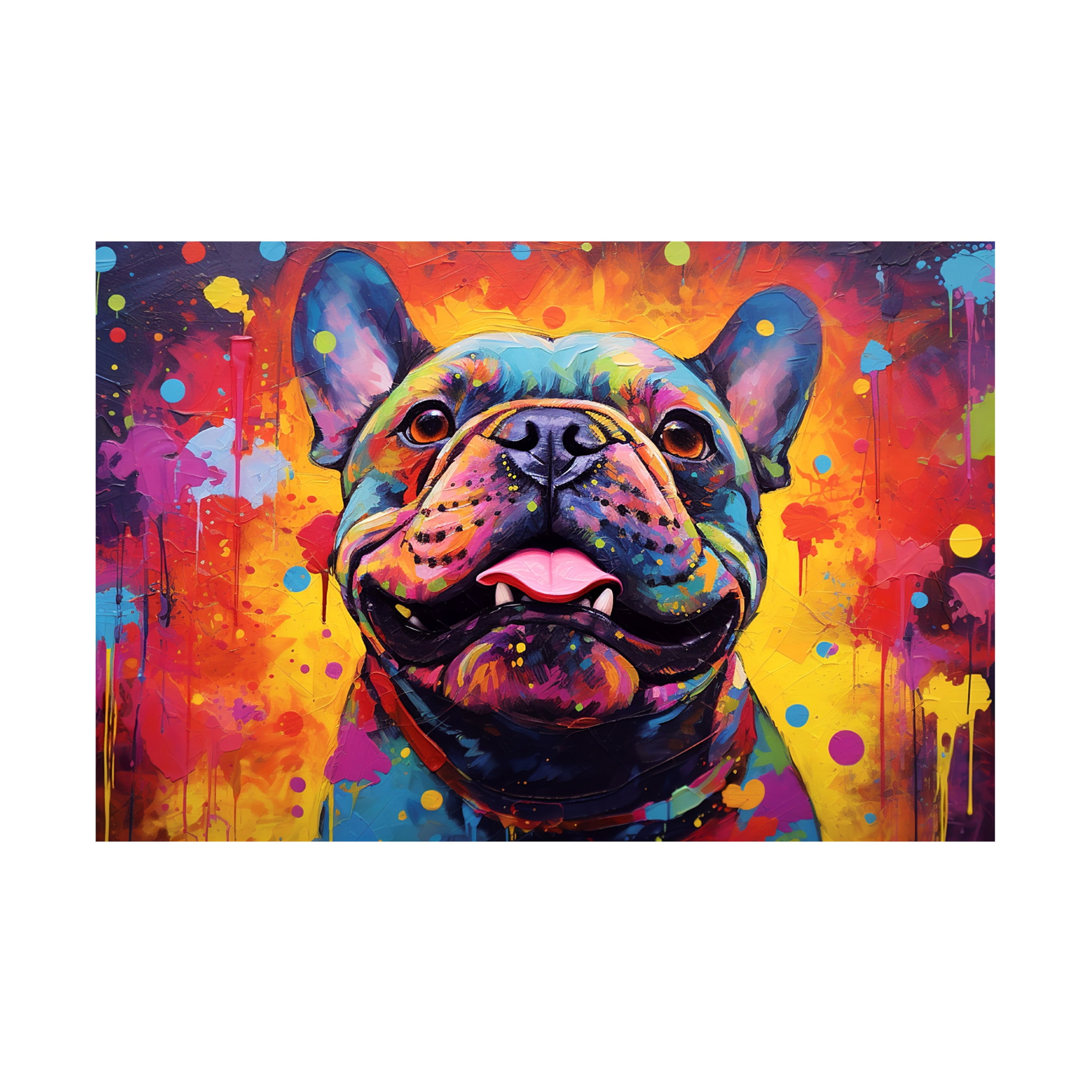 Canvas Wall Art - Ray Heere 'Happy Dog 3' Wall Art for Living Room, Bedroom, or Office Décor by Trademark Fine Art - 24 x 16 Inches